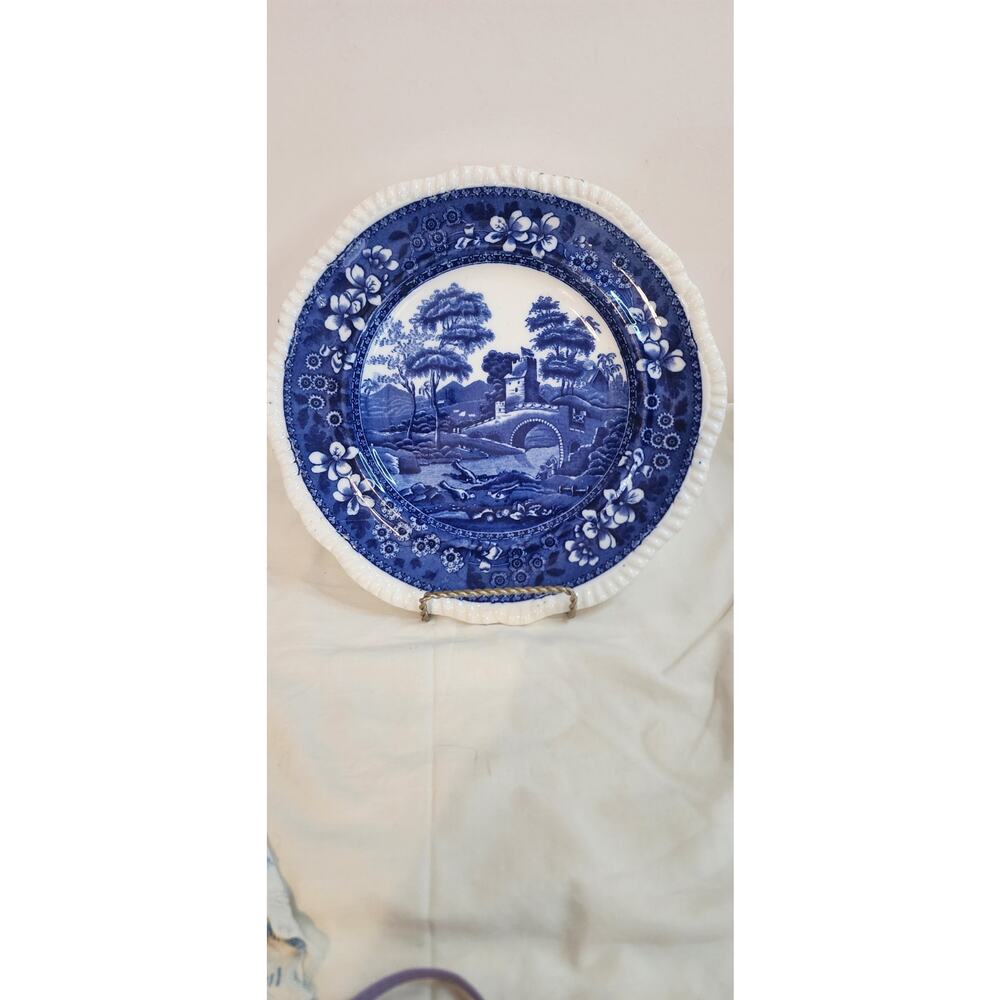 Vintage Copeland Spode’s Tower 10.5″ Flow Blue Dinner Plate England